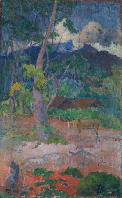 Landskap med en häst av Paul Gauguin
