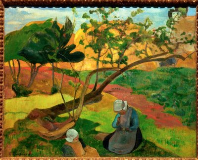 Landskap med två bretonska kvinnor av Paul Gauguin