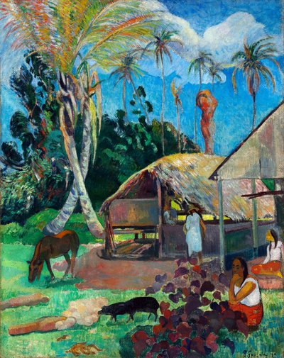 The Black Pigs - The Black Pigs - Gauguin, Paul Eugene Henri (1848-1903) - 1891 - Olja på duk - 91x72 - Szepmuveszeti Muzeum, Budapest av Paul Gauguin