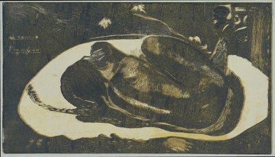 Liggande flicka rädd för de dödas spöken Betraktad av de dödas spöken Mauao tupapau (titel på objekt) av Paul Gauguin