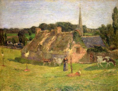 Lollichons fält och kyrkan Pont-Aven, 1886 av Paul Gauguin