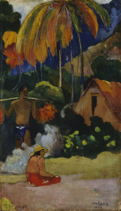 Mahana Maà Landskap på Tahiti av Paul Gauguin