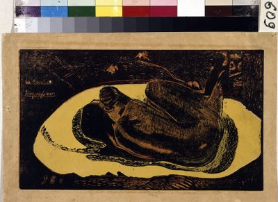 Manao Tupapau (De dödas ande håller vakt). Gravyr av Paul Gauguin (1848-1903) av Paul Gauguin
