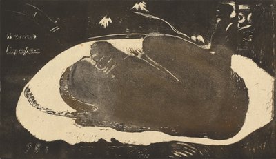 Manao Tupapau Hon är hemsökt av en ande, 1893-1894. av Paul Gauguin