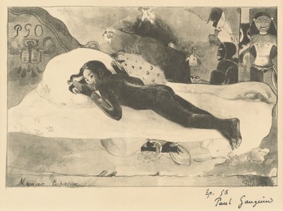 Manao Tupapau She is Haunted by a Spirit, 1894. av Paul Gauguin