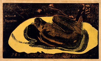 Manao Tupapau Spirit of the Dead tittar på, 1893-1894. av Paul Gauguin