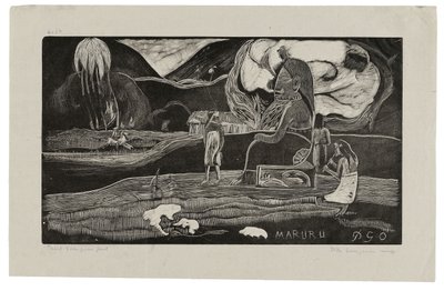 Maruru, Offerings of Gratitude, från Noa Noa, 1894 av Paul Gauguin