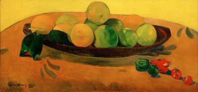Stilleben med frukt och paprika av Paul Gauguin