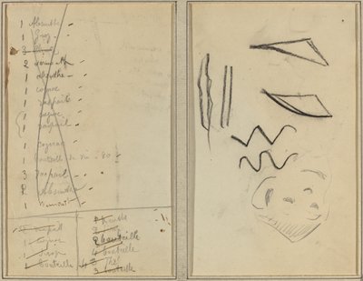 "Neige" (Snö); Resplan [recto] av Paul Gauguin