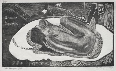 Noa Noa: Manao Yupapau (bevakad av de dödas andar) av Paul Gauguin