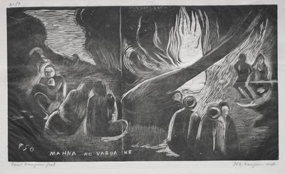 Noah, The Devil Speaks Mahna No Evil Spirit, 1893-94. av Paul Gauguin