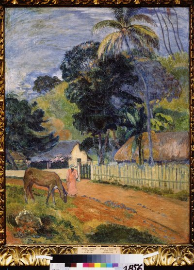 ""Landskap, en häst på vägen"" (Landskap. En häst på väg) Målning av Paul Gauguin (1848-1903) 1899 Postimpressionism Mått 94x73 cm Pushkin Museum Moskva av Paul Gauguin