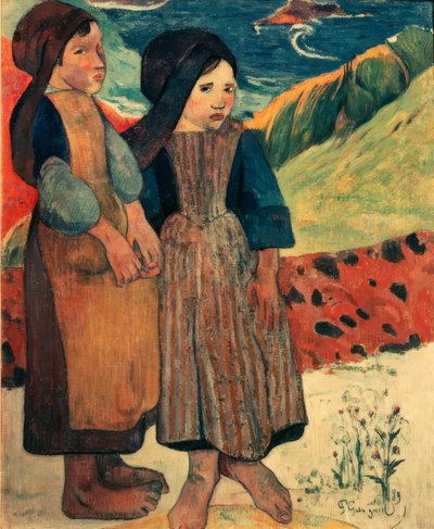 Små bretoner vid havet av Paul Gauguin