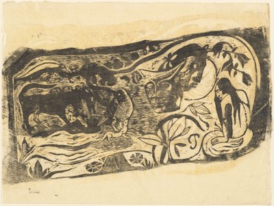 Tallrik med Head of a Horned Devil (Planche au diable cornu) av Paul Gauguin