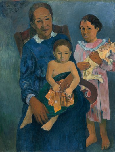 Polynesisk kvinna med barn av Paul Gauguin