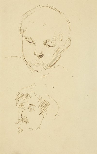 Profil av en pojke och självporträtt [recto] av Paul Gauguin