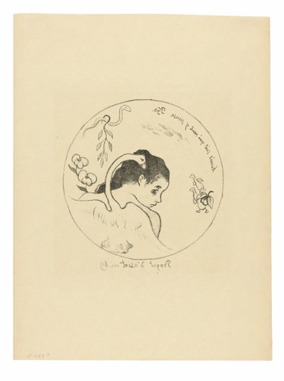 Projet d’assiette (Leda) (Design för en tallrik [Leda]), frontispice från Volpini-sviten av Paul Gauguin