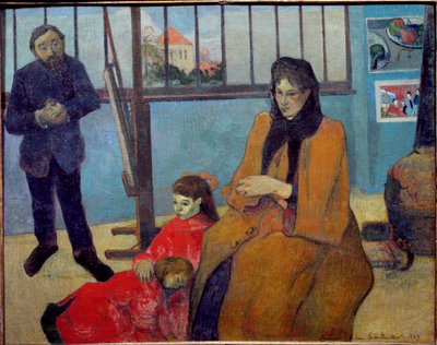 Schuffeneckers verkstad eller familjen Schuffenecker (olja på duk av Paul Gauguin