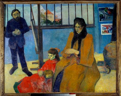 Schuffeneckers verkstad eller familjen Schuffenecker. Porträtt av Emile Scuffenecker (1851-1934), hans fru, född Louise Lancon och deras barn Jeanne och Paul. Målning av Paul Gauguin (1848-1903) av Paul Gauguin
