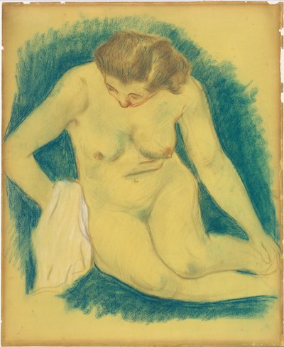 Sittande naken sedd ovanifrån av Paul Gauguin