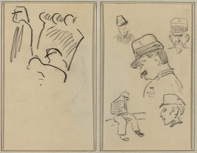 Soldater; Fyra soldater och en sittande figur [verso] av Paul Gauguin