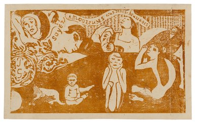 Love, and You Will Be Happy, från Suite of Late Wood-block Prints av Paul Gauguin