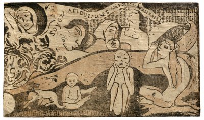 Love, and You Will Be Happy, från Suite of Late Wood-block Prints av Paul Gauguin