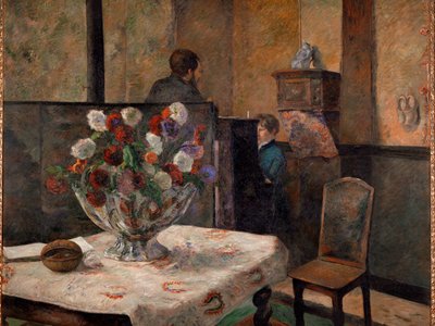 Stilleben med blommor (olja på duk) av Paul Gauguin