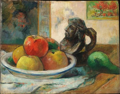 Stilleben mit Äpfel, Birne und Krug av Paul Gauguin