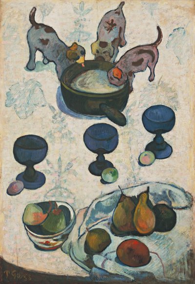 Stilleben med tre valpar av Paul Gauguin