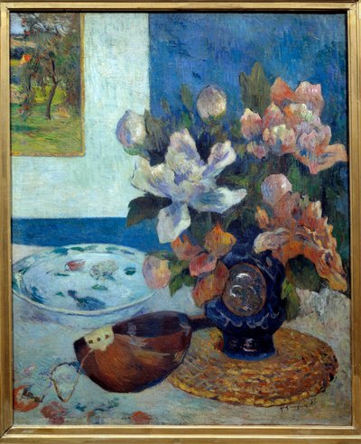 Stilleben a la mandolin Målning av Paul Gauguin (1848-1903) 1885 Sön. 0,61 x 0,51 m Paris, musee d