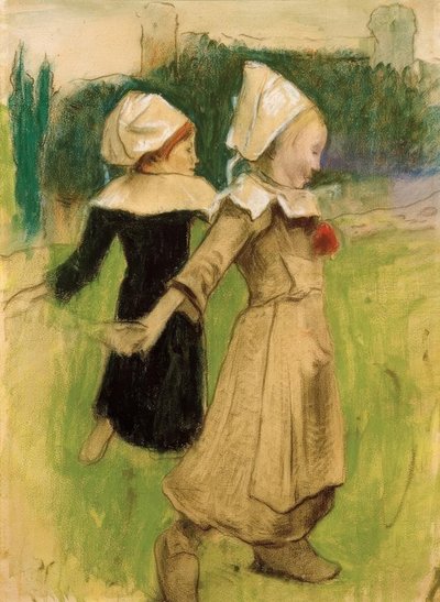 Studera för: Breton flickor som dansar, Pont– Aven) av Paul Gauguin