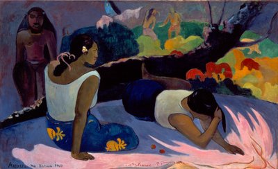 Tahitian:  Arearea no varua ino Liggande tahitiska kvinnor eller Den onda andens förströelse av Paul Gauguin