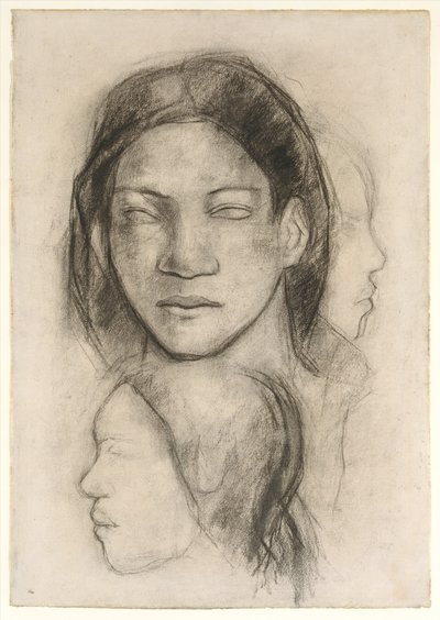 Tahitiska ansikten (framifrån och i profil) av Paul Gauguin