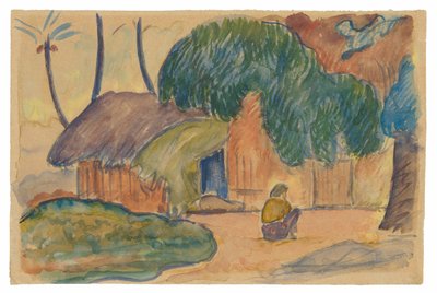 Tahitiska hydda av Paul Gauguin