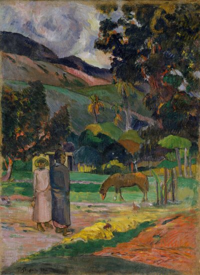 Tahitiskt landskap av Paul Gauguin