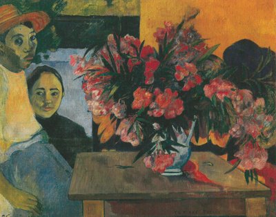 Tahitianska:  Te tiare farani En bukett blommor av Paul Gauguin