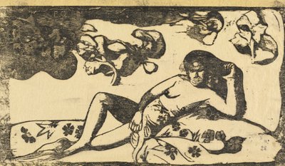Te Arii Vahine Lady of Royal Blood, 1895 eller efter. av Paul Gauguin