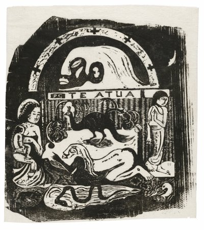 Te atua (Guden), från Suite of Late Wood-block Prints av Paul Gauguin