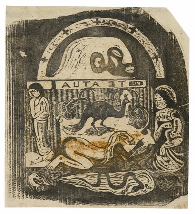 Te atua (Guden), från Suite of Late Wood-block Prints av Paul Gauguin