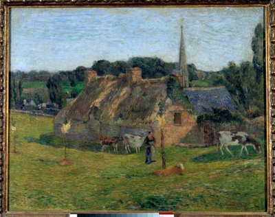 Derout Lollichon-fältet och kyrkan Pont Aven av Paul Gauguin