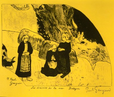 The Drama of the Sea, Bretagne, från Volpini Suite: Dessins lithographiques, 1889., 1889. av Paul Gauguin