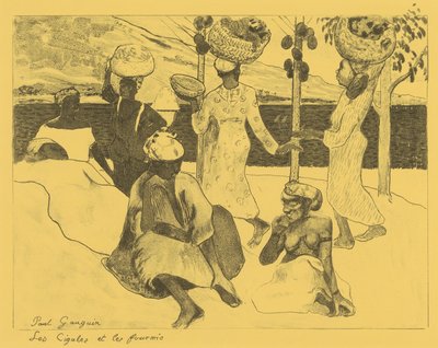 The Grasshoppers and the Ants: A Souvenir of Martinique, från Volpini Suite: Dessins l..., 1889. av Paul Gauguin