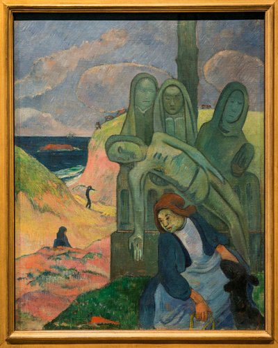 The Green Christ - Paul Gauguin (1848-1903) - 92 cm x 73 cm - Royal Museums of Fine Arts of Belgium - Postimpressionism - Breton Calvary av Paul Gauguin
