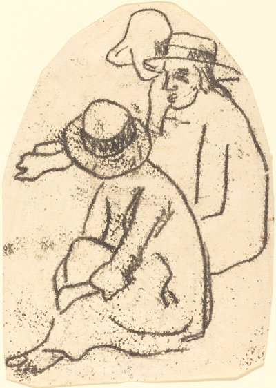 Three Tahitians Study för The Sister of Charity, 18991902. av Paul Gauguin
