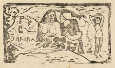 Titelsida för Le Sourire Titel på leendet, 1895 eller efter. av Paul Gauguin