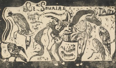 Titelsida för Le Sourire Titel på leendet, 1895 eller efter. av Paul Gauguin