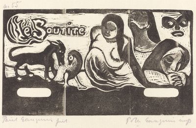 Titelsida för Le Sourire Titel på leendet, 1895 eller efter. av Paul Gauguin