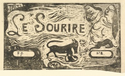 Titelsida för Le Sourire Titel på leendet, 1895 eller efter. av Paul Gauguin