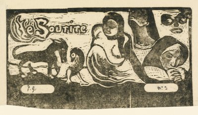 Titelsida för Le Sourire Titel på leendet, 1895 eller efter. av Paul Gauguin